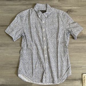 Floral mens short sleeve button up